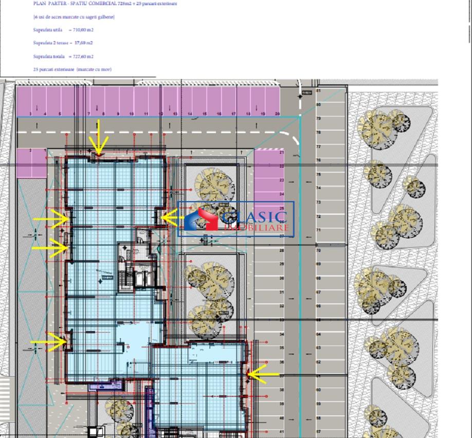 Inchiriere spatiu comercial cu suprafata utila de 710 mp in Marasti- zona Iulius Mall